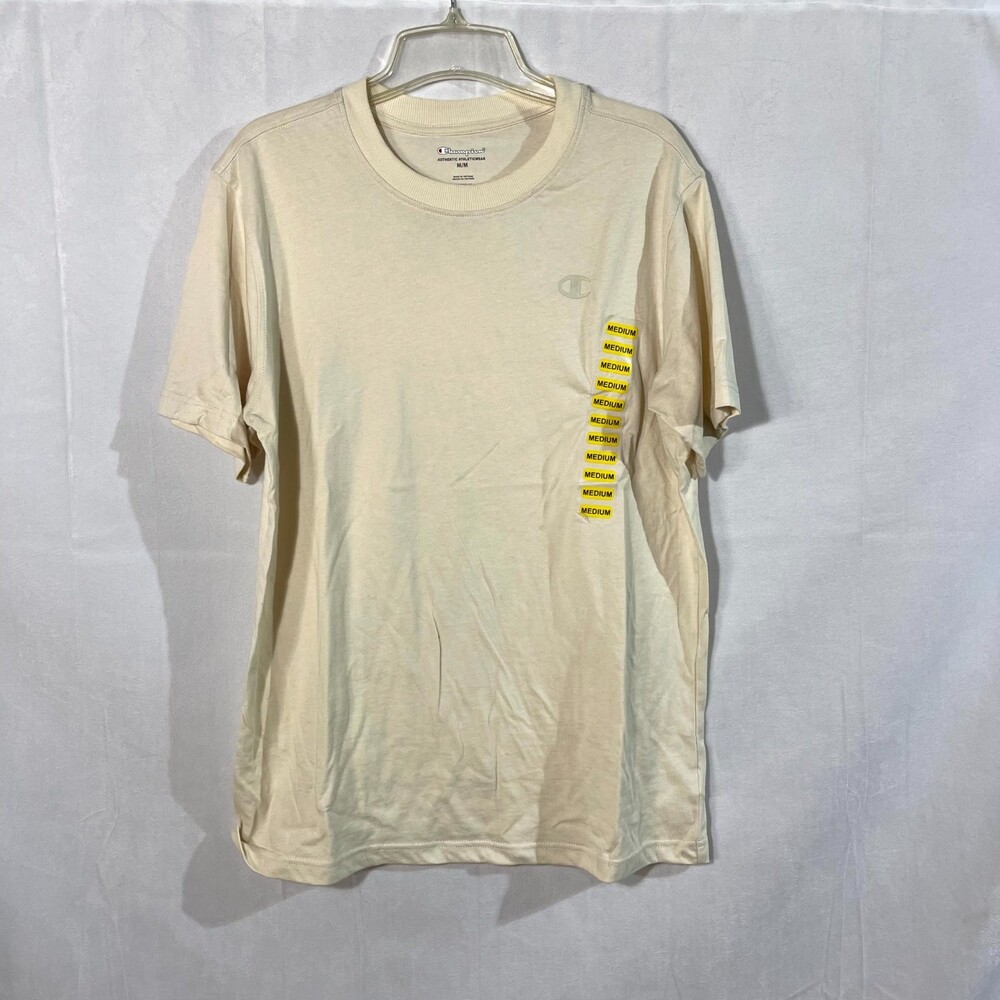 Champion Authentic Athleticwear Cream Tshirt Mens Size M NEW